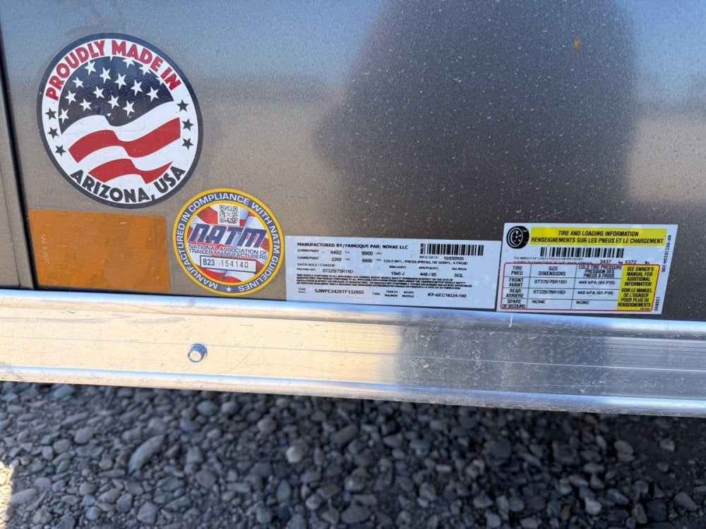 8.5 x 24 Journey SE Flat Top Sloped V Nose Car Hauler (2) 5200 lbs Axles - Enclosed - TrailerSwap