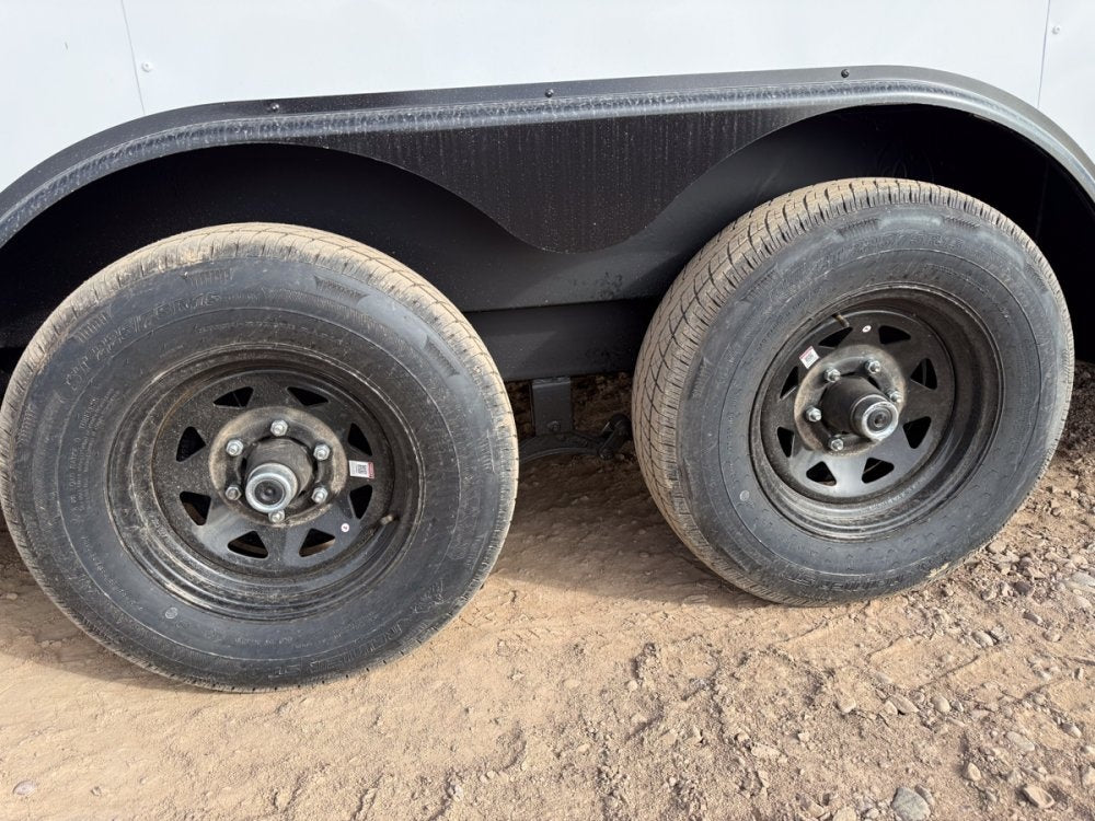8.5 x 24 Outback DLX Flat Top V Nose Car Hauler (2) - 5200 lbs Axles - Enclosed - TrailerSwap