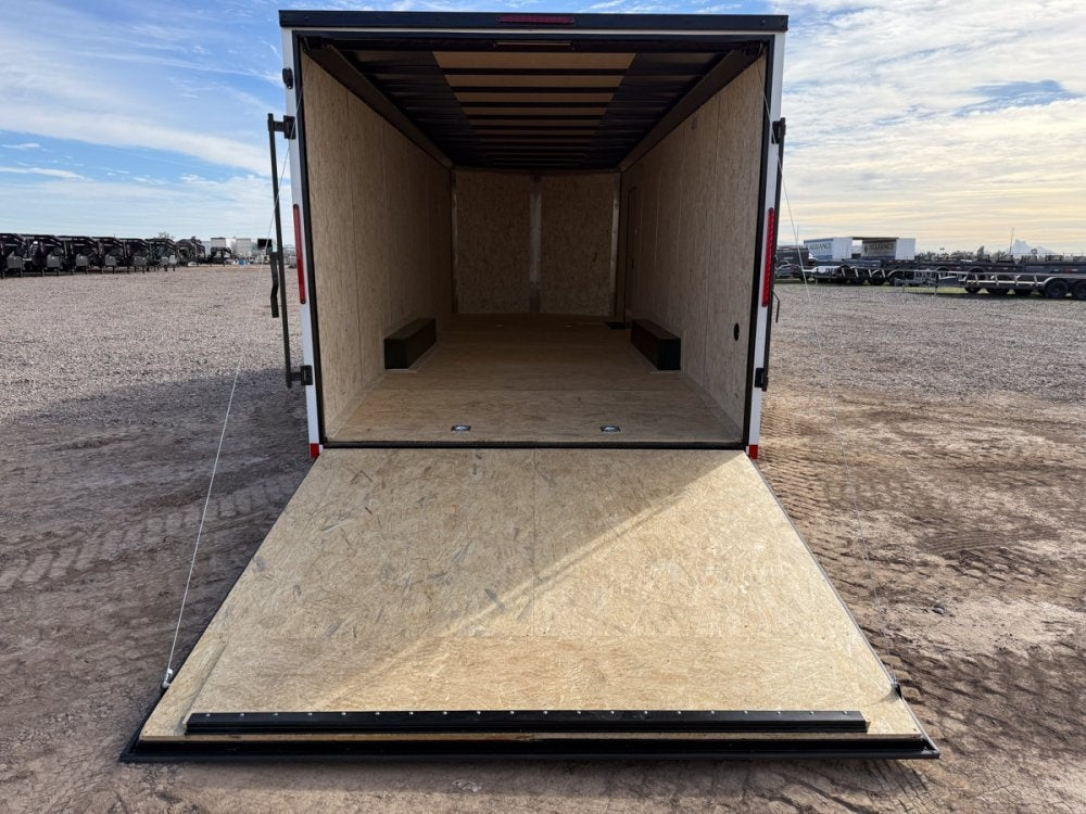 8.5 x 24 Outback DLX Flat Top V Nose Car Hauler (2) - 5200 lbs Axles - Enclosed - TrailerSwap