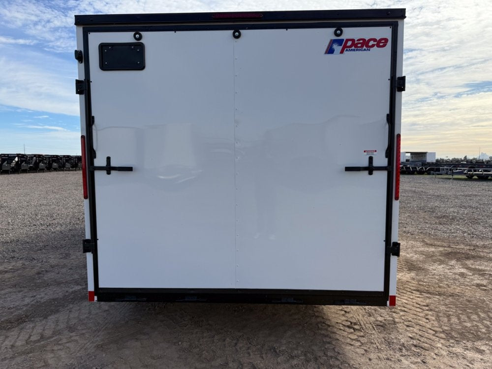 8.5 x 24 Outback DLX Flat Top V Nose Car Hauler (2) - 5200 lbs Axles - Enclosed - TrailerSwap