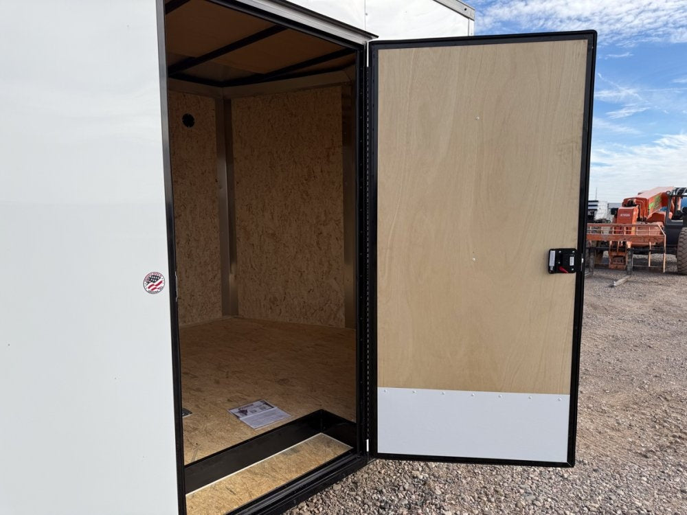 8.5 x 24 Outback DLX Flat Top V Nose Car Hauler (2) - 5200 lbs Axles - Enclosed - TrailerSwap