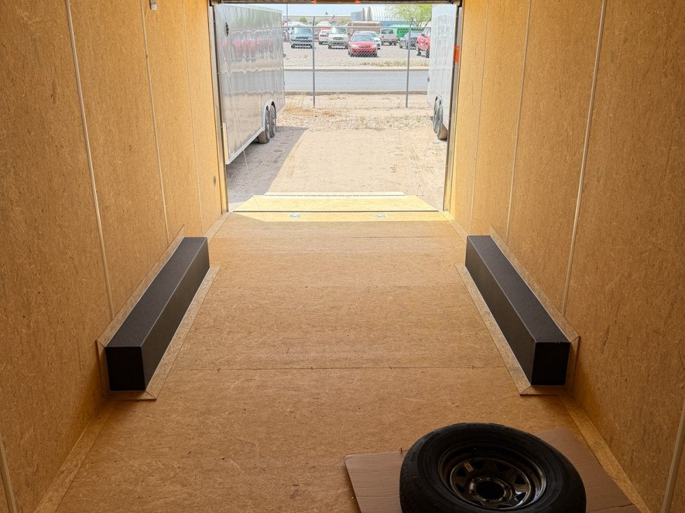 8.5 x 24 Outback DLX Flat Top V Nose Car Hauler (2) - 5200 lbs Axles - Enclosed - TrailerSwap