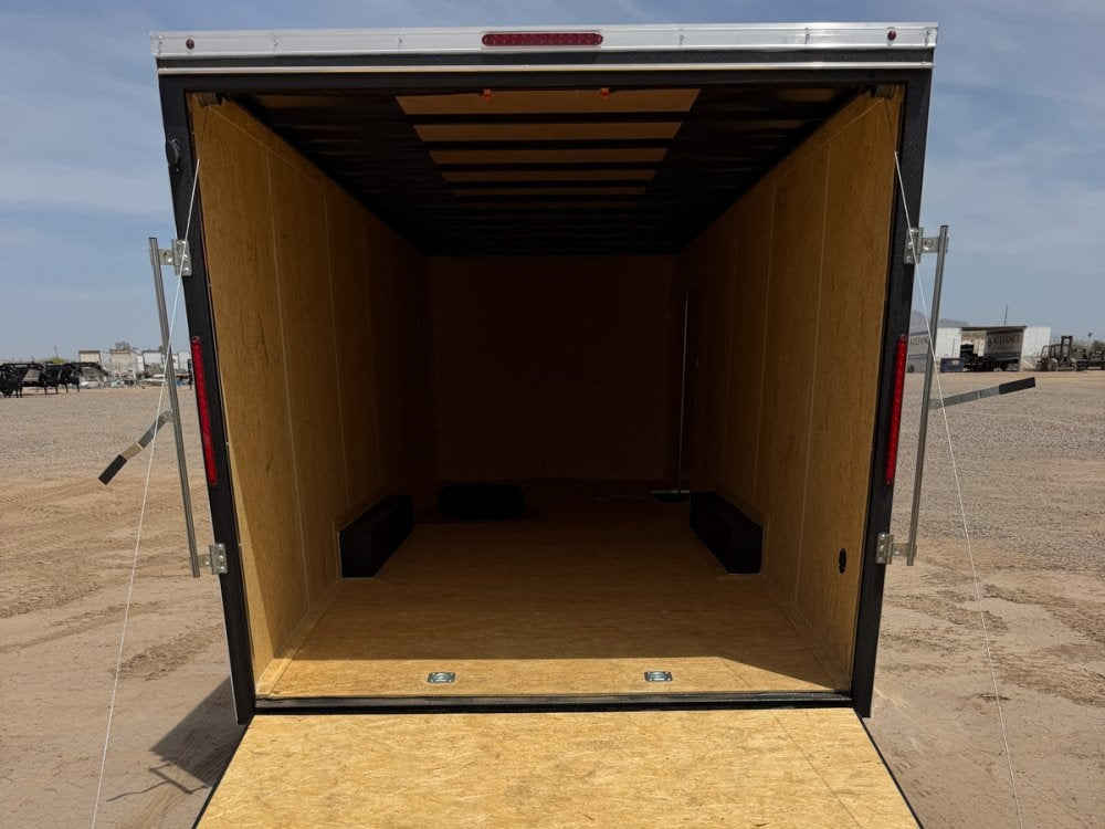 8.5 x 24 Outback DLX Flat Top V Nose Car Hauler (2) - 5200 lbs Axles - Enclosed - TrailerSwap