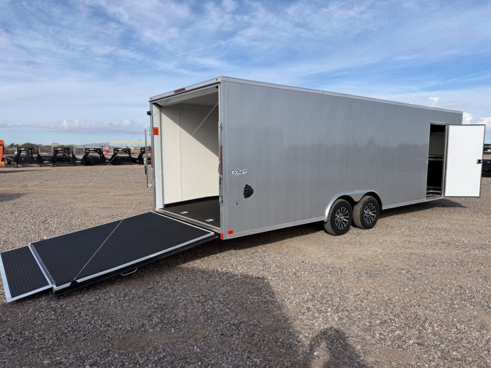 8.5 x 26 Outback SE Flat Top V Nose Car Hauler (2) - 5200 lbs Axles - Enclosed - TrailerSwap