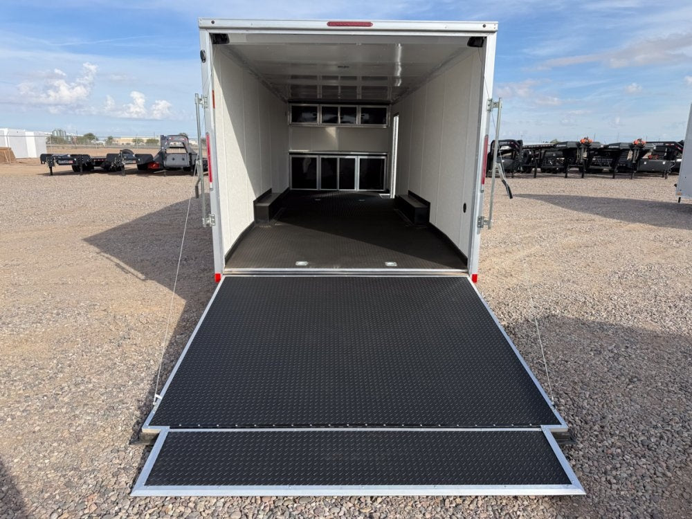 8.5 x 26 Outback SE Flat Top V Nose Car Hauler (2) - 5200 lbs Axles - Enclosed - TrailerSwap