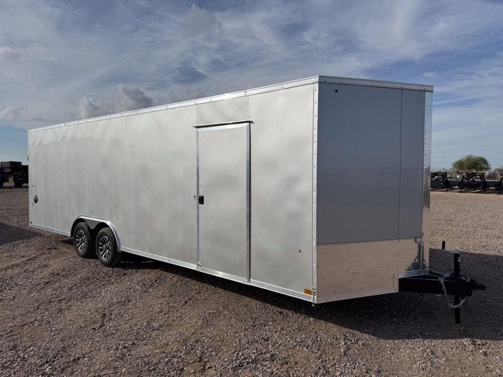 8.5 x 26 Outback SE Flat Top V Nose Car Hauler (2) - 5200 lbs Axles - Enclosed - TrailerSwap