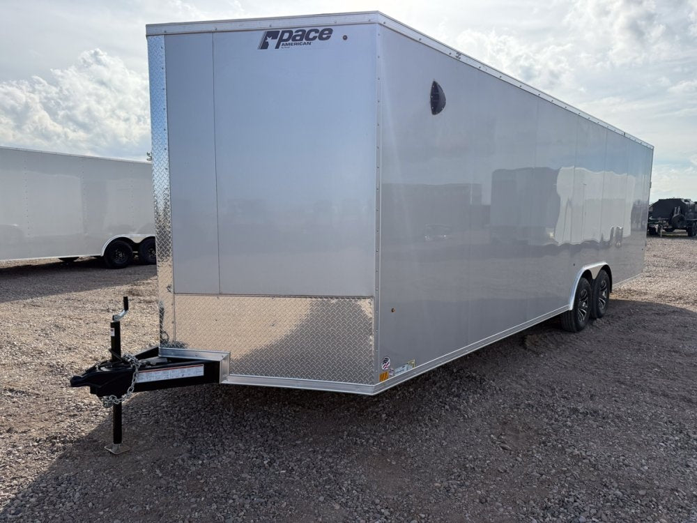 8.5 x 26 Outback SE Flat Top V Nose Car Hauler (2) - 5200 lbs Axles - Enclosed - TrailerSwap