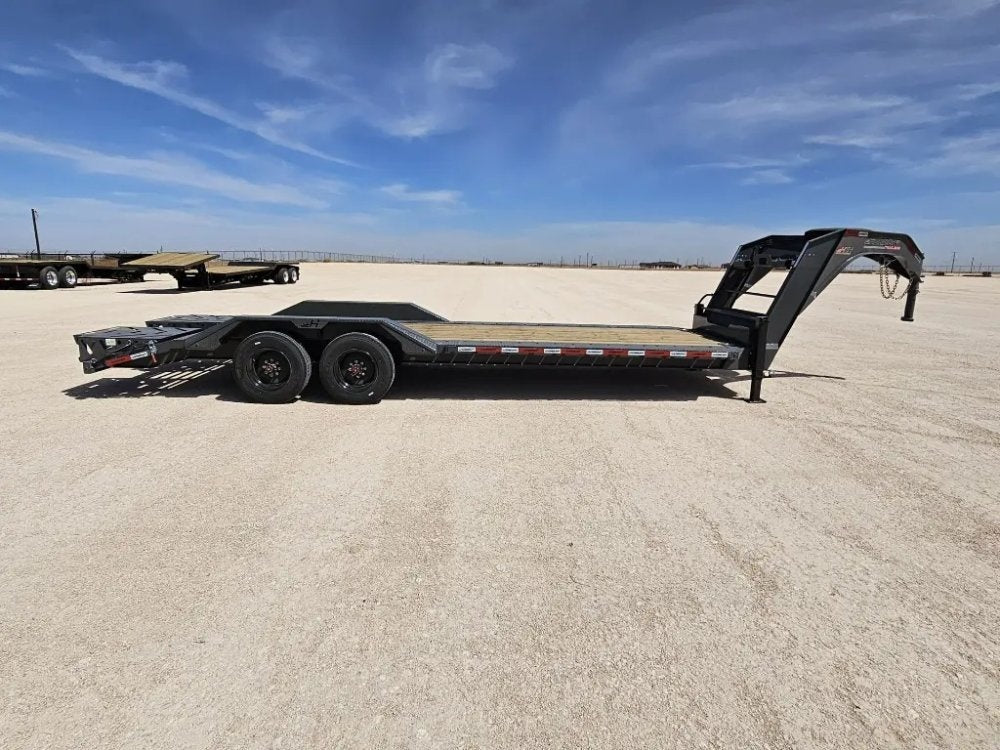 24' HEH Gooseneck Equipment Trailer Drive Over Fenders Mega Ramps - (2) 10K Axles 14756