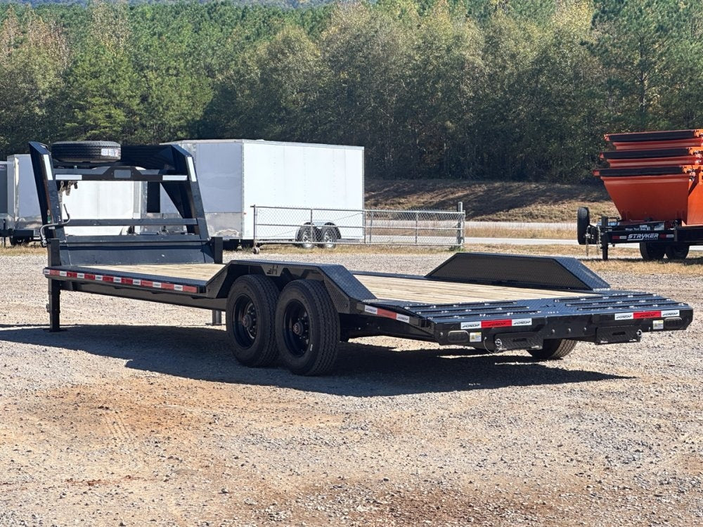 26' HEH Gooseneck Equipment Trailer (2) 10K Axles, Drive Over Fenders, 3' Dove W/ Slide In Ramps 10275