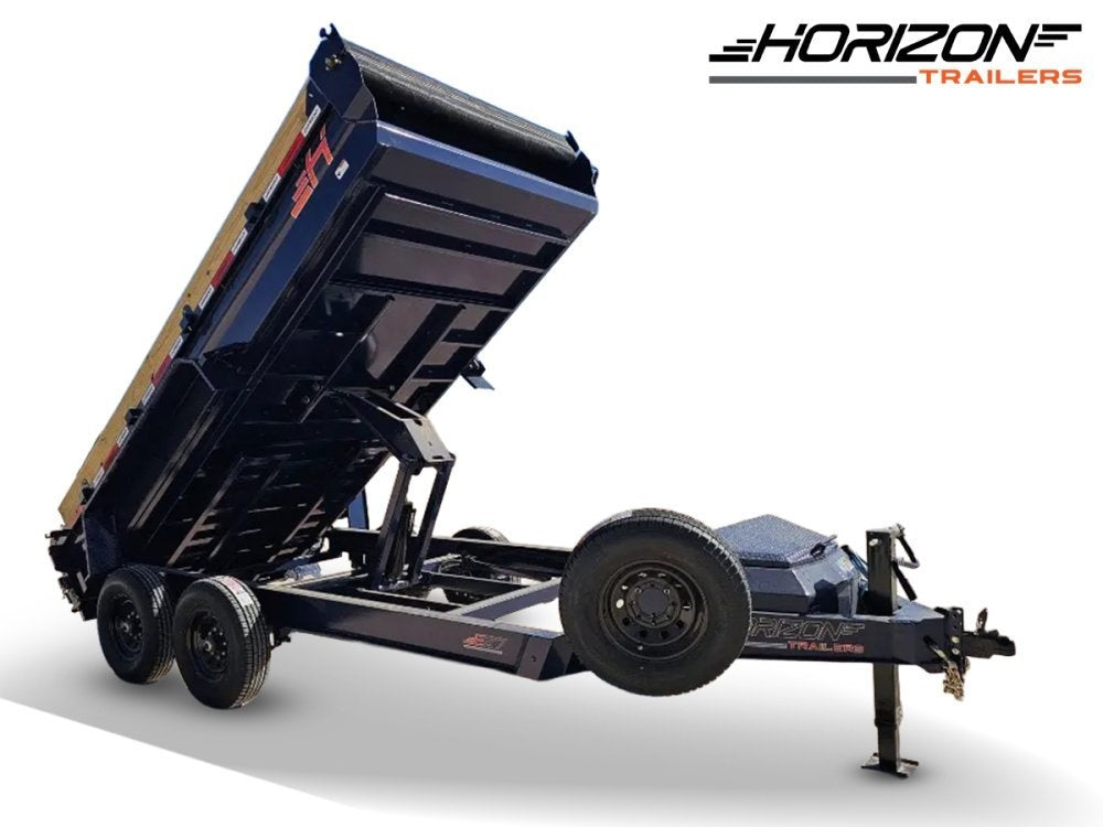 14' Horizon EZ7 Bumper Pull Dump Trailer 19" Sides - (2) 7K Axles 15842