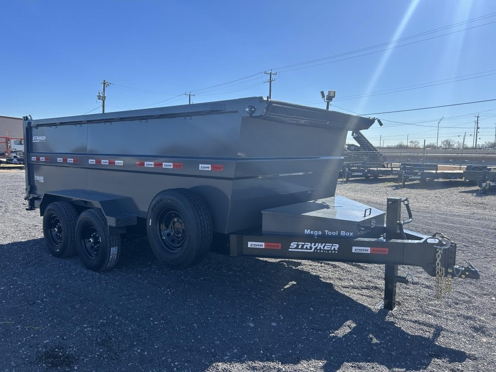 14' Stryker SDT Bumper Pull Dump Trailer 48" Side Walls - (2) 7k Axles 3928