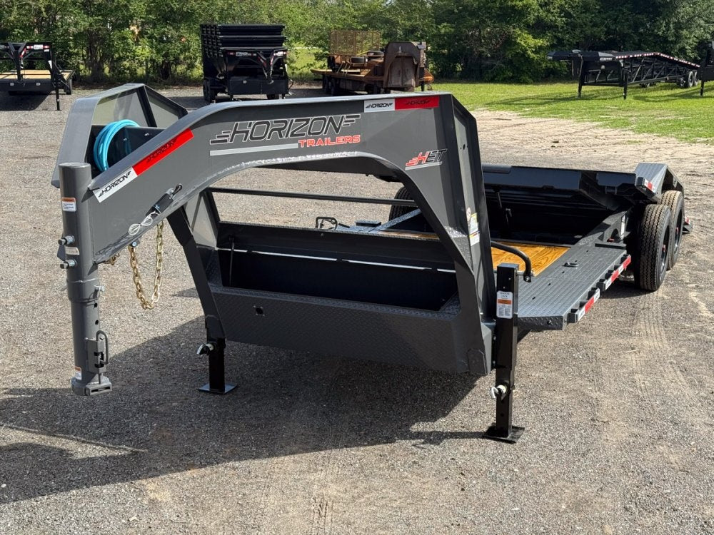 24' Horizon HET Gooseneck Equipment Tilt Trailer Drive Over Fenders - (2) 10K Axles 16856