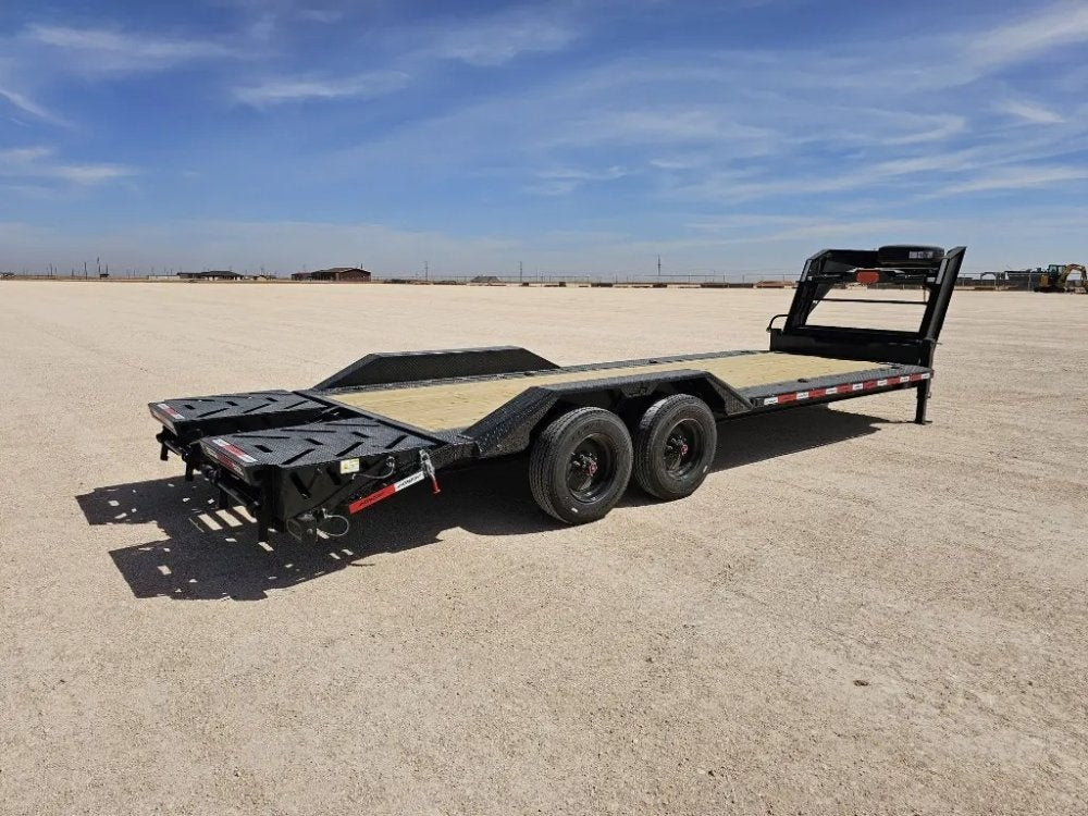 24' HEH Gooseneck Equipment Trailer Drive Over Fenders Mega Ramps - (2) 10K Axles 16116