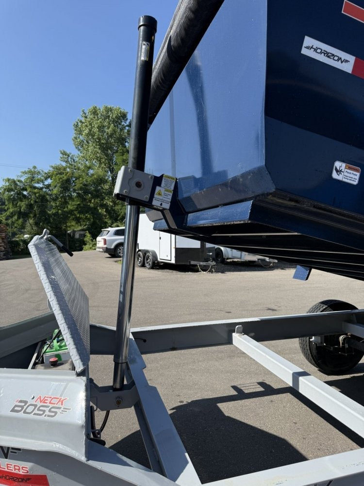 14' LZ7 Dump Trailer 42" Walls - Telescopic Lift - 14K GWVR - Hydraulic Jacks - 3 Way Door - Ramps 10278