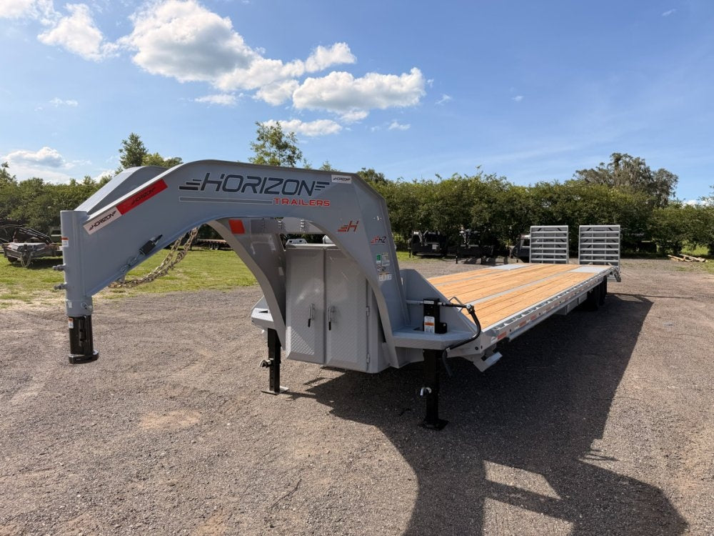 40' Horizon FHZ Gooseneck Dual Wheel Deckover Trailer Mega Ramps - (2) 12K Axles 015676