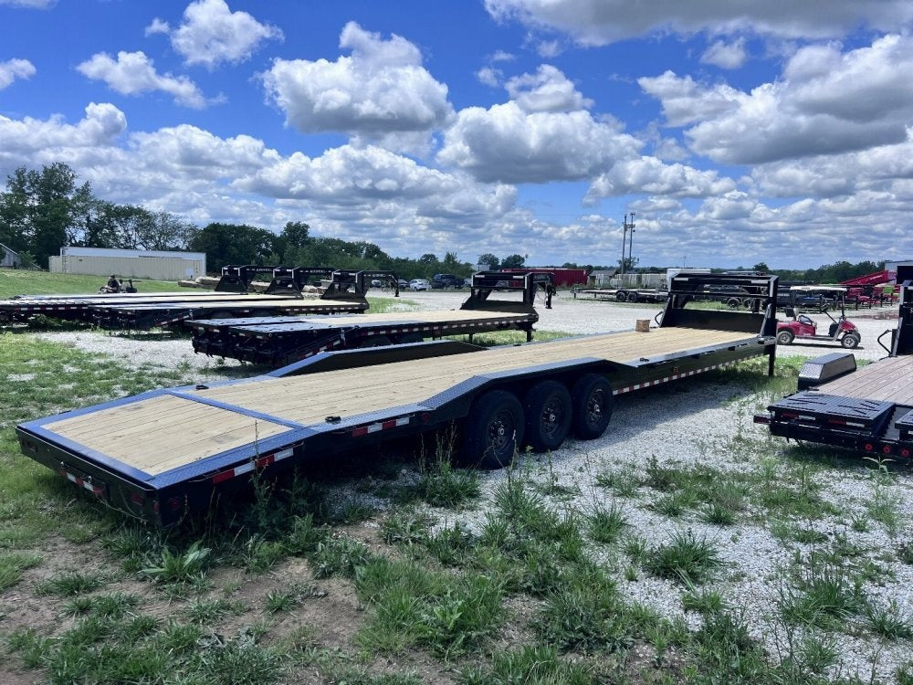 40' Iron Bull ETG Gooseneck Equipment Trailer Mega Ramps Drive Over Fenders - (3) 7,000 lb Axles 914477