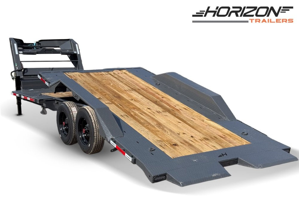 24' Horizon HET Gooseneck Equipment Tilt Trailer Drive Over Fenders - (2) 10K Axles 16856