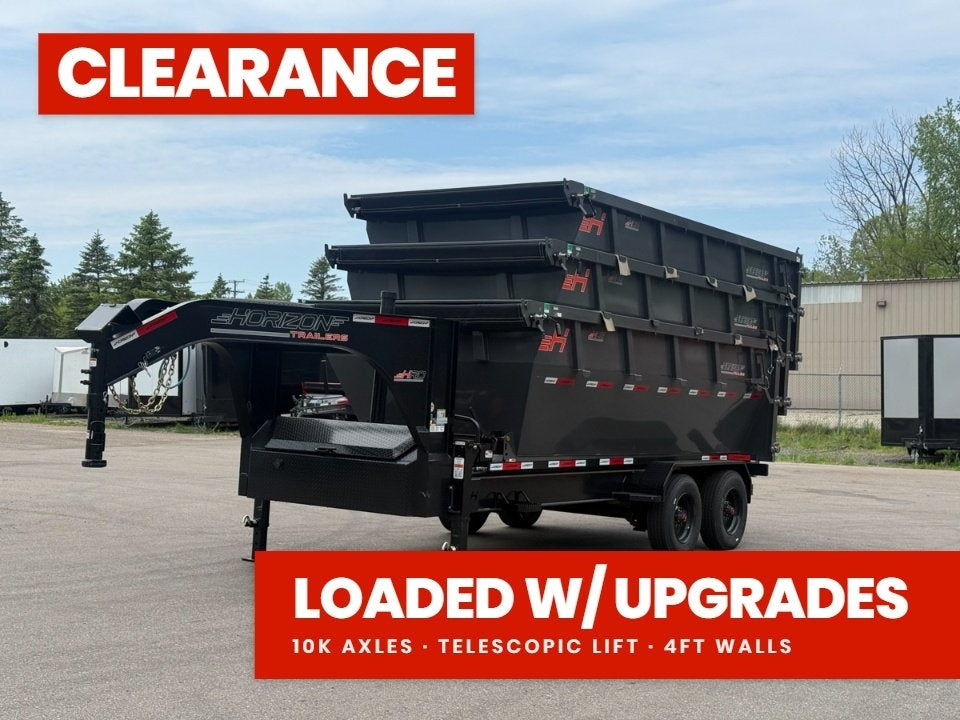 Horizon 16' HRD GN Roll off Bundle (2) 10k Axles + 3 Bins w/ 4' Walls 014954