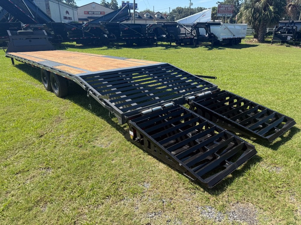 35' DKO Gooseneck Deckover 30' + 5' Mega Ramps (2) 7K Axles 11422