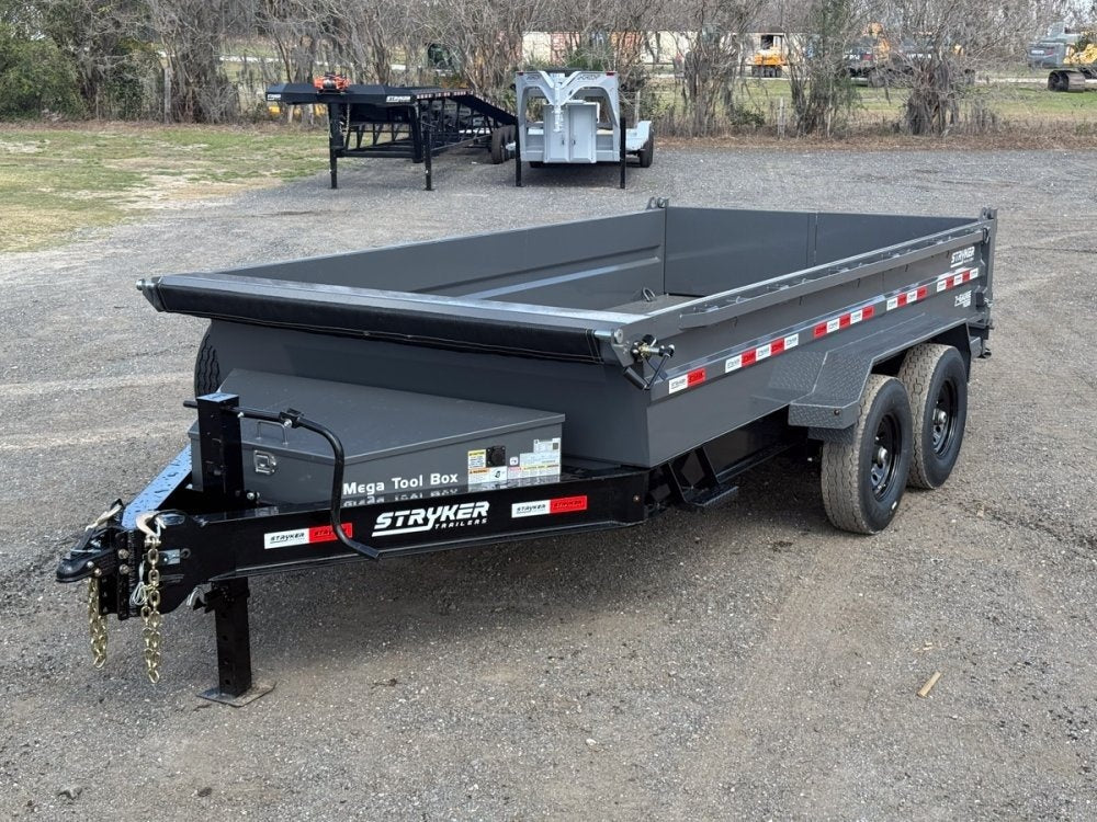 14' Stryker SDT Bumper Pull Dump Trailer 24" Side Walls - (2) 7k Axles 004313