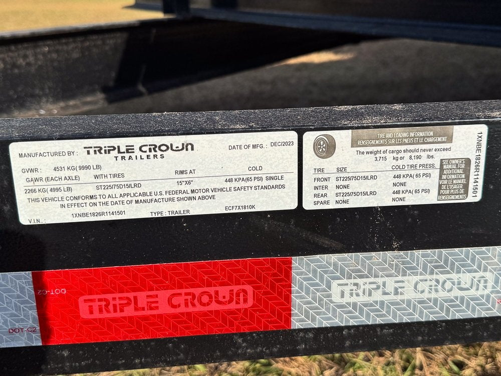 18' x 7' Triple Crown Equipment Trailers 141501