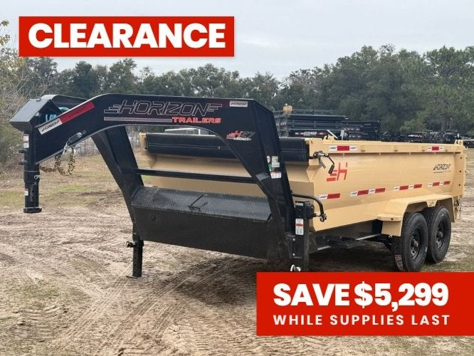 14' HZ7 GN Dump 36" Sides - 8K Axles - 620 Scissor - 14 ply Tires - 2 Speed Jack 7164