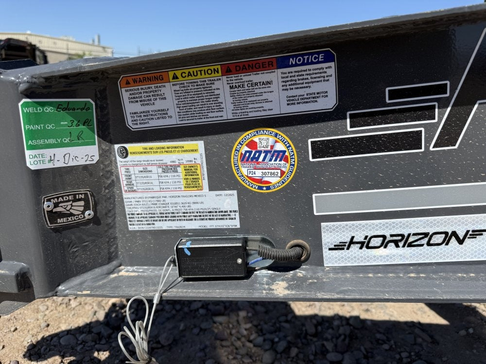 22' Horizon FFT Bumper Pull Full Deckover TIlt Trailer - (2) 8K Axles 15225