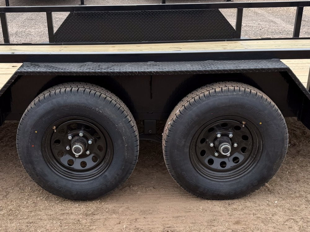 18' Utility Trailer (2) 5.2K Axles, 83" Wide, Side Ramps and 4' Gate 4066
