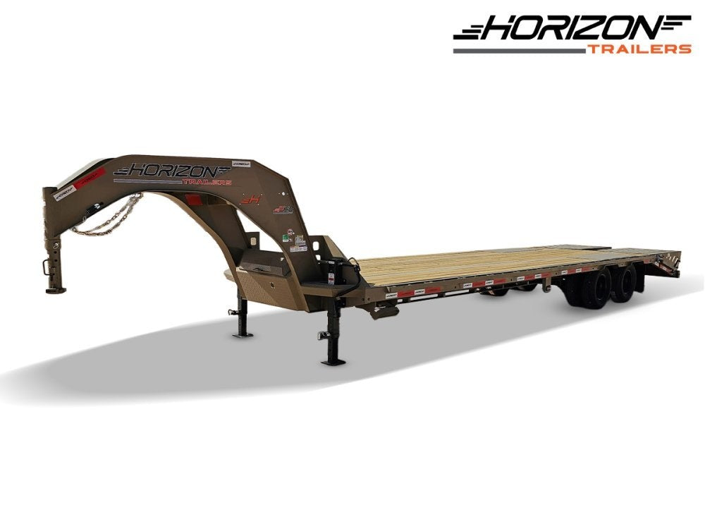 30' Horizon FHZ Gooseneck Dual Wheel Deckover Trailer Mega Ramps - (2) 10K Axles 16432