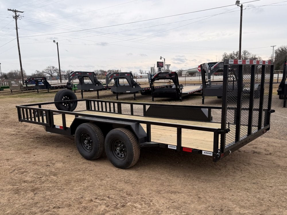 18' Utility Trailer (2) 5.2K Axles, 83" Wide, Side Ramps and 4' Gate 4066