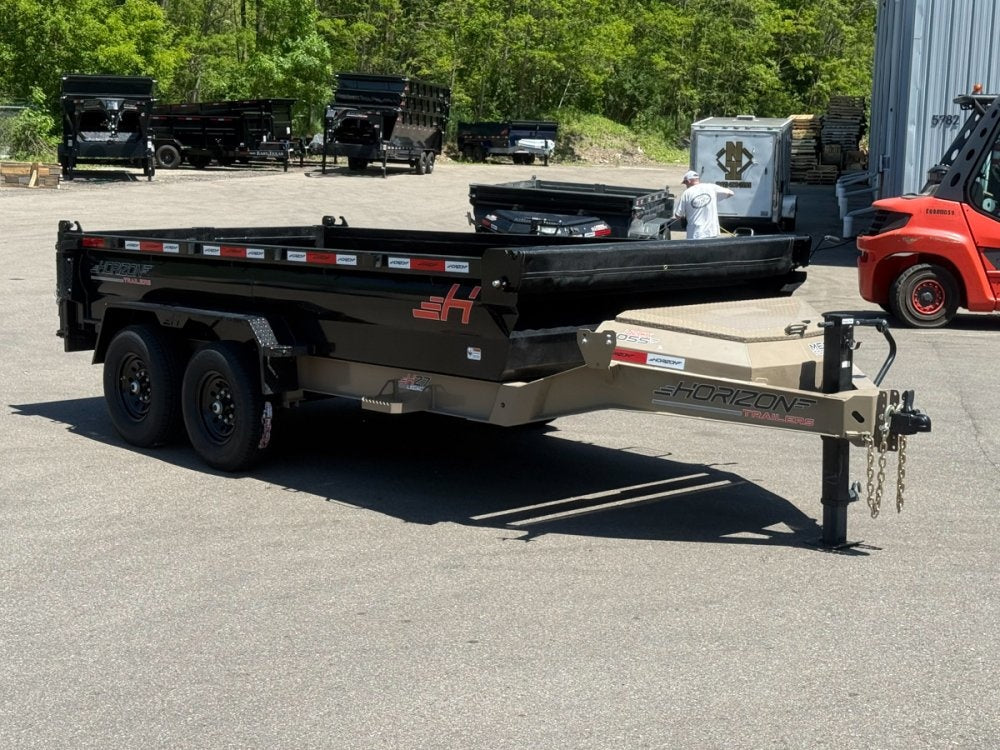14' Horizon HZ7 Bumper Pull Dump Trailer 24" Side Walls - (2) 7K Axles 017844
