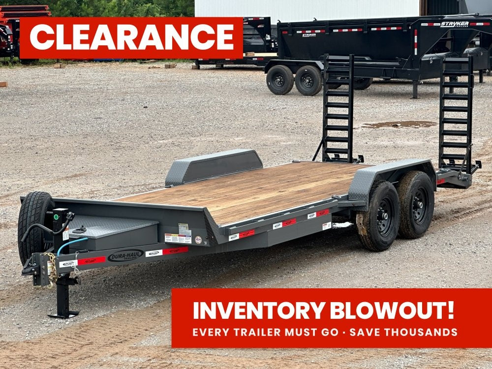 20' ERH Equipment Trailer (2) 7K Axles, Stand Up Ramps 010505