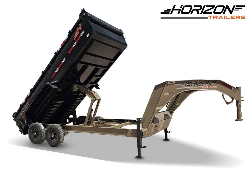 16' Horizon LZ7 Gooseneck Dump Trailer 30" Side Walls - (2) 7K Axles 16651