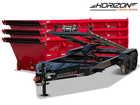 Horizon 16' RDZ BP Roll off Bundle (2) 7k Axles + 3 Bins w/ 4' Walls 7982-B