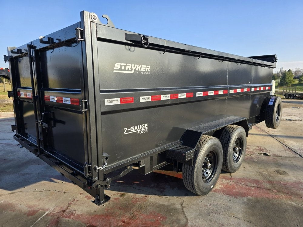 16' Stryker SDT Bumper Pull Dump Trailer 48" Side Walls - (2) 7k Axles 3760