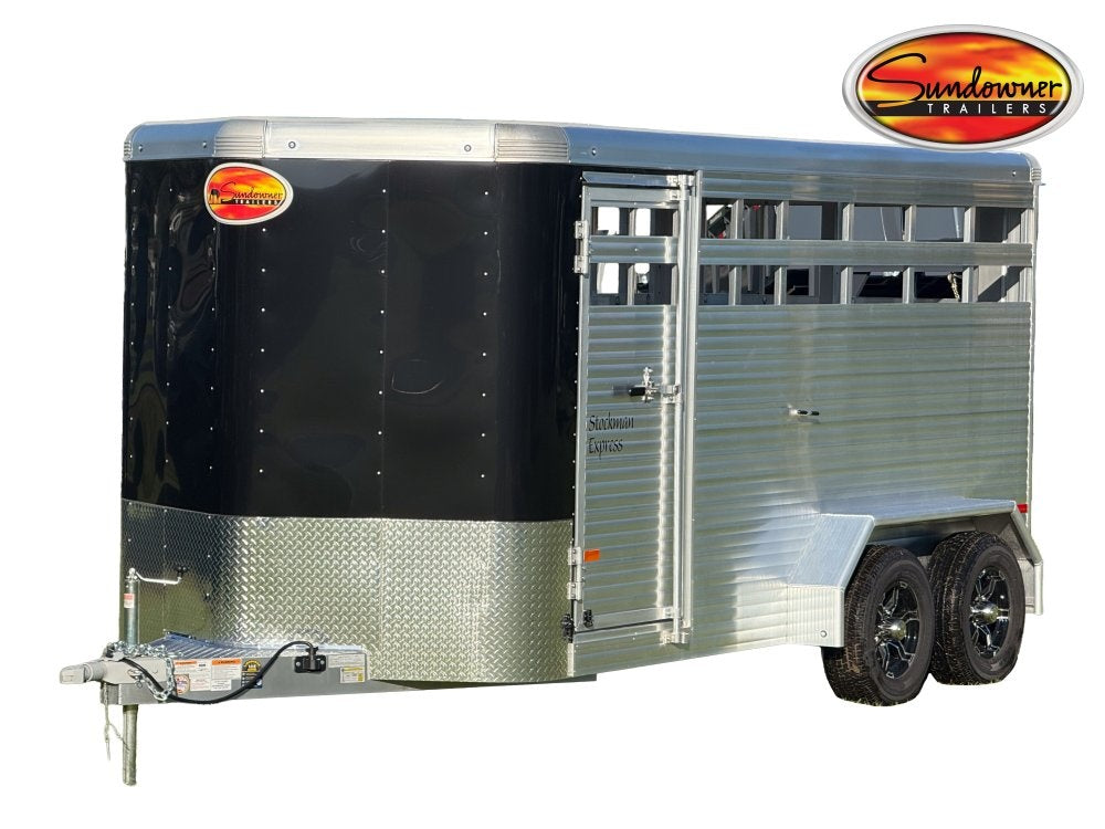Black Stockman Express 6'6" Tall (2) 3500lb Axles - Horse Trailers - TrailerSwap