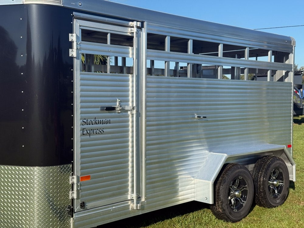 Black Stockman Express 6'6" Tall (2) 3500lb Axles - Horse Trailers - TrailerSwap