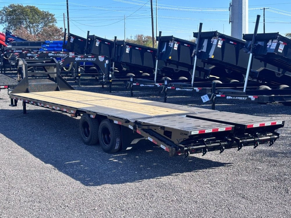 32' Stryker Gooseneck Dual Wheel Deckover Trailer Mega Ramps - (2) 12K Axles 3783