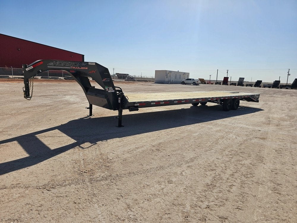 36' Horizon FTZ Gooseneck Hotshot Non-CDL Deckover Trailer Mega Ramps - (2) 7K Axles 16233