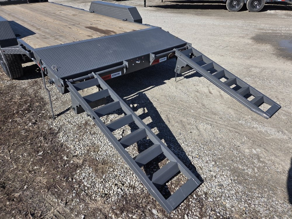 20' Stryker SET Bumper Pull Equipment Trailer Stand Up Ramps - (2) 7K Axles 3549