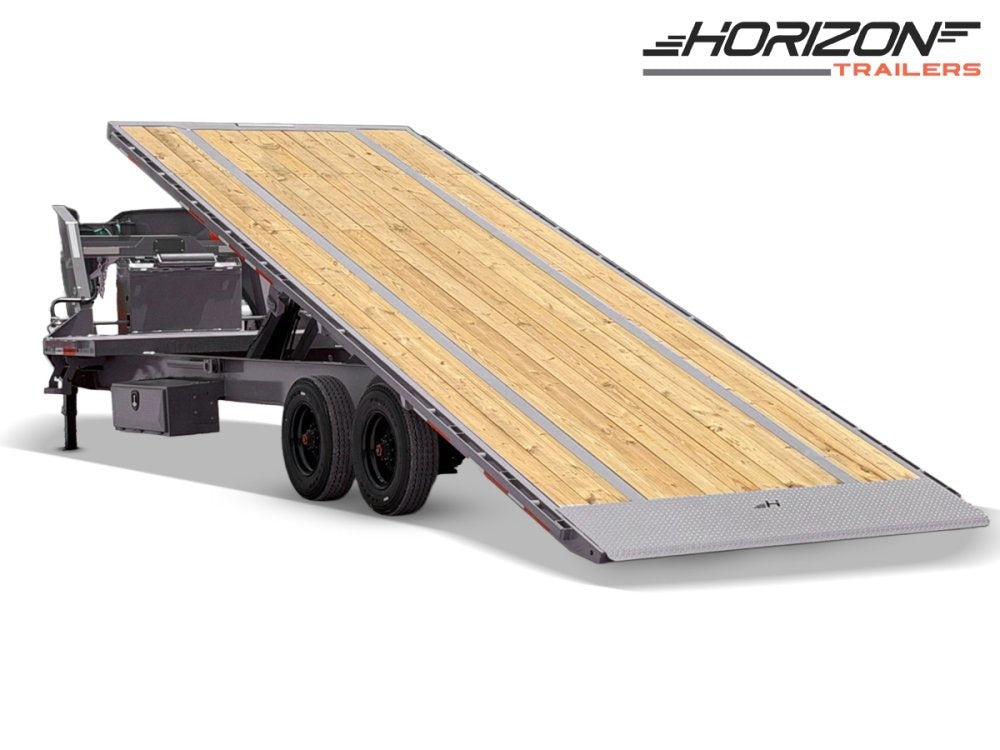 28' Horizon FTS Gooseneck Hydraulic Deckover Tilt Trailer - (2) 10K Axles 016534