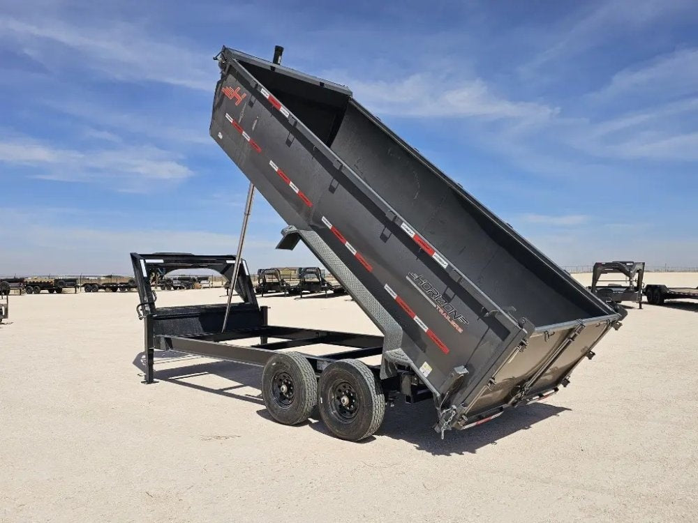 16' Horizon LZ7 Gooseneck Dump Trailer 42" Side Walls Telescopic Lift - (2) 7K Axles 15705