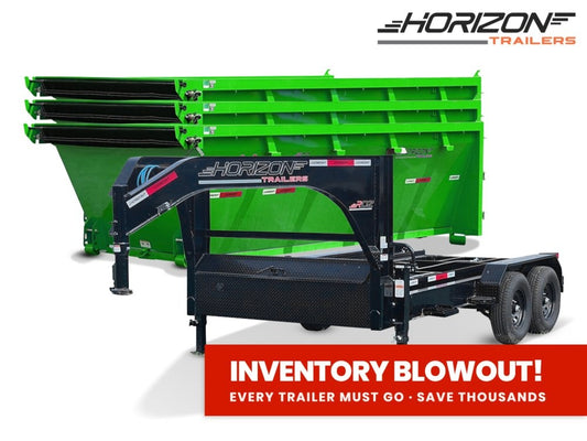 Horizon 14' RDZ GN Roll off Bundle (2) 7k Axles + 3 Bins w/ 4' Walls 7963-A