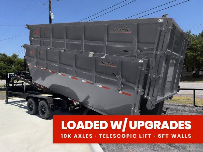Horizon 20' HRD GN Roll off Bundle (2) 10k Axles + 2 Bins w/ 6' Walls 0096-B