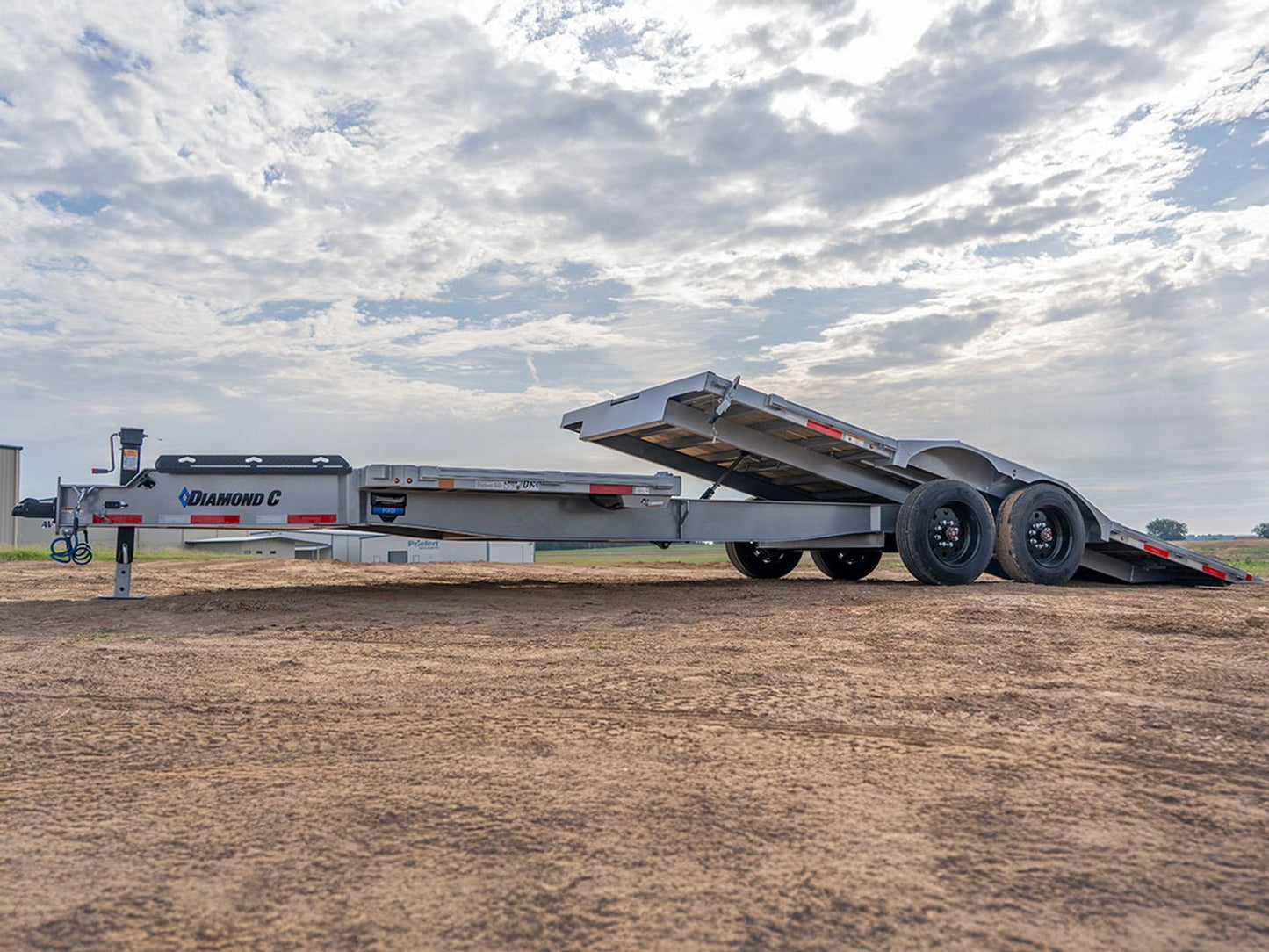 Diamond C HXD Low Pro Bumper Pull Extra Wide Split Tilt Equipment Trailer