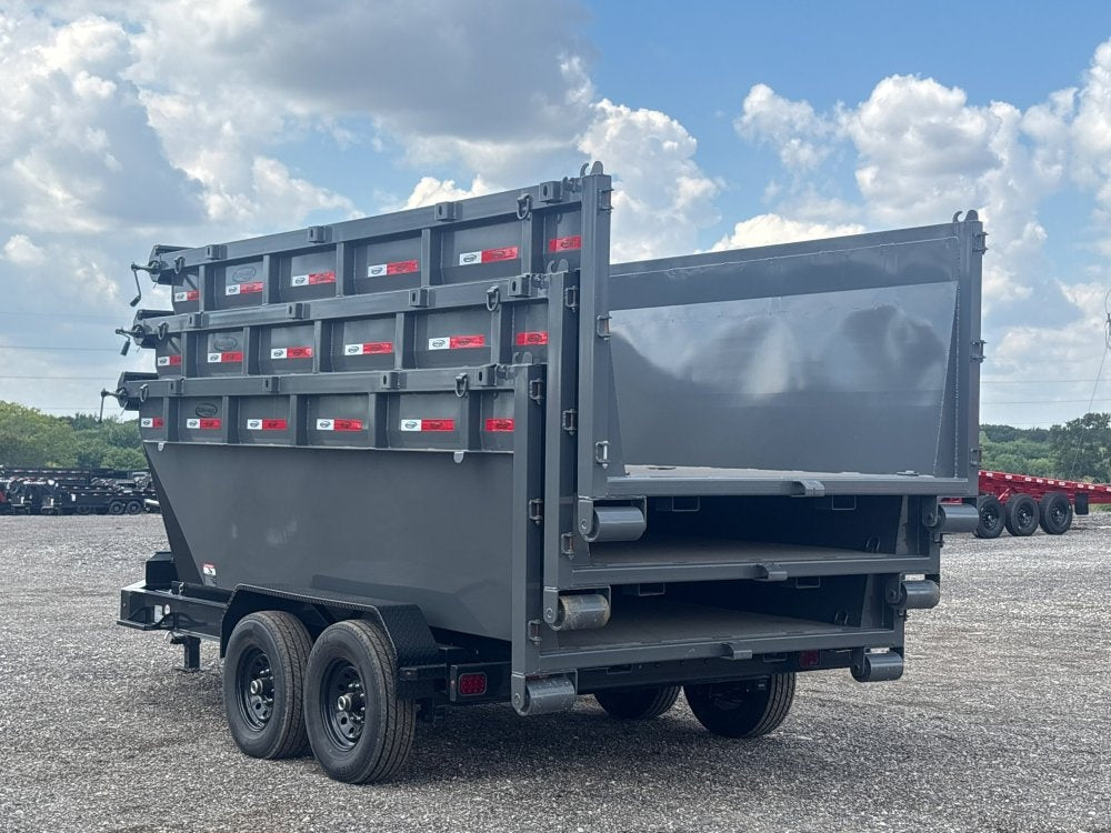 Dura Haul 14' BP Roll Off Bundle (2) 7k Axles + 3 Bin 4' Walls - Roll Off Packages - RO 14' Bumper Pull - TrailerSwap