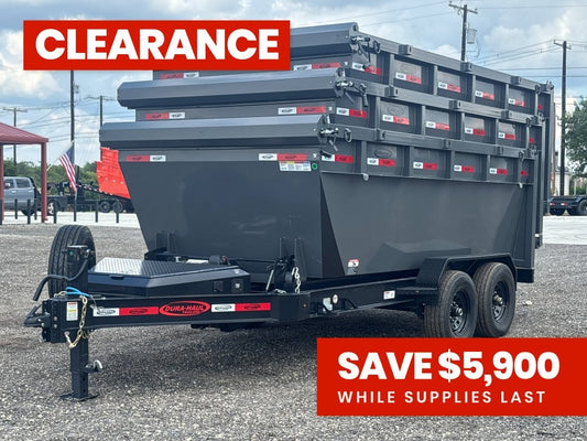 Dura Haul 14' BP Roll Off Bundle (2) 7k Axles + 3 Bin 4' Walls - Roll Off Packages - RO 14' Bumper Pull - TrailerSwap
