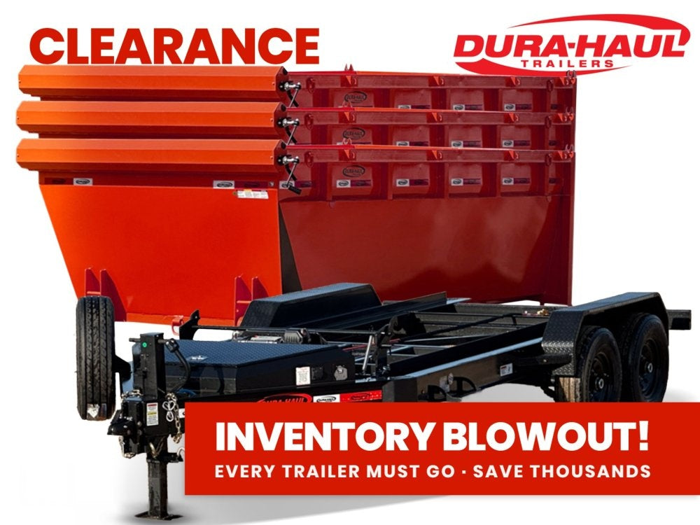 Dura Haul 14' BP Roll Off Bundle (2) 7k Axles + 3 Bin 4' Walls - Roll Off Packages - RO 14' Bumper Pull - TrailerSwap