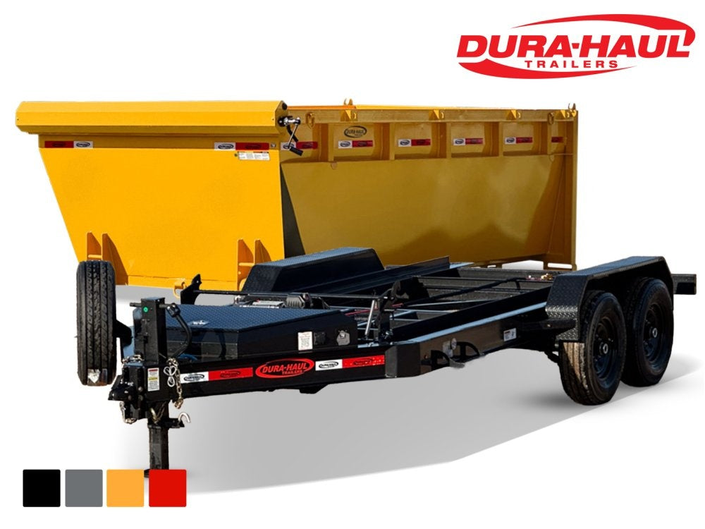 Dura Haul 14' BP Roll Off Bundle (2) 7k Axles + Bin 4' Walls - Roll Off Packages/RO 14' Bumper Pull - Stryker Dealership Group