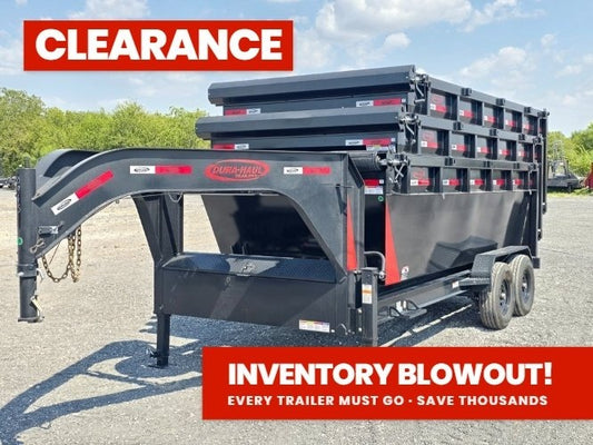 Dura Haul 14' GN Roll off Bundle (2) 7k Axles + 3 Bins w/ 4' Walls - Roll Off Packages - RO 14' Gooseneck - TrailerSwap